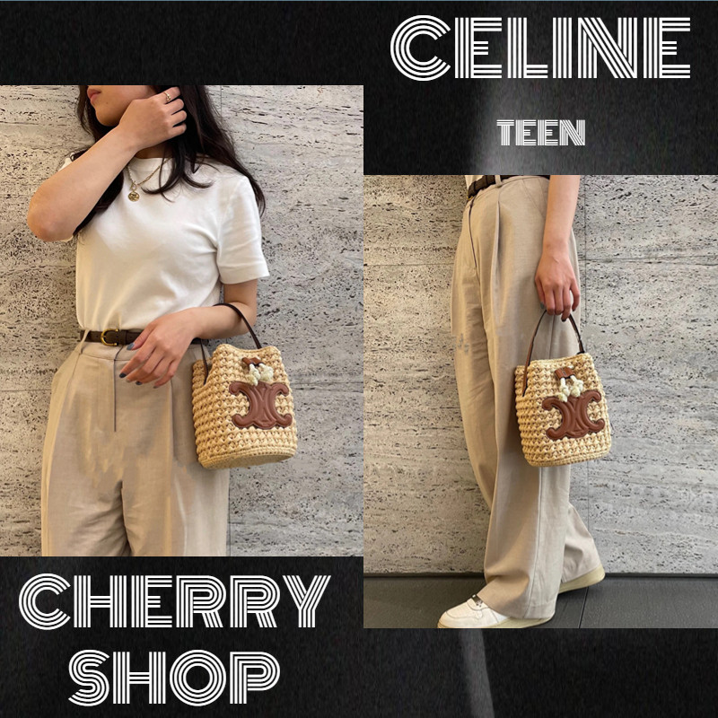 🍒🍒100% authentic CELINE TEEN BAG กระเป๋าทรงถังผู้หญิง ผู้หญิง🍒🍒