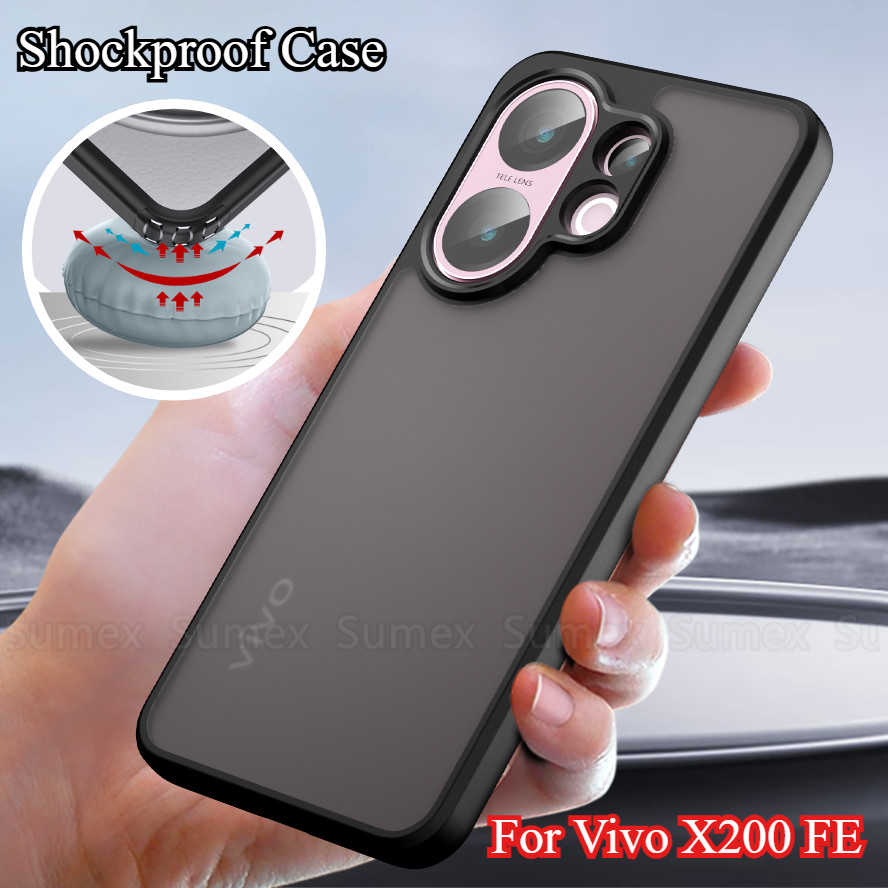 กันกระแทก Frosted Matte เคสโทรศัพท์สําหรับ Vivo X200 FE Pro Mini 5G คุณภาพดี HD ใสปลอก Soft TPU กรอบ