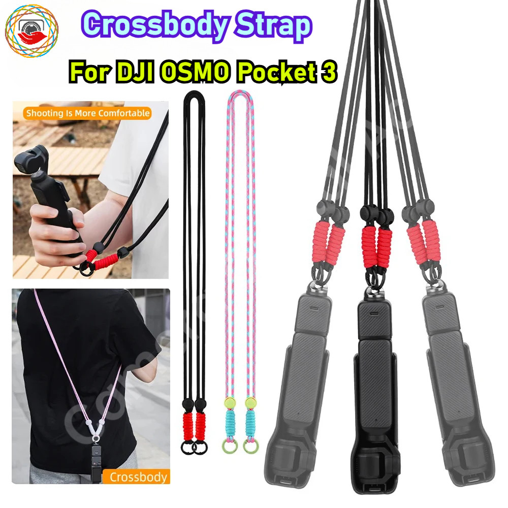 สายคล้องคอ Crossbody สําหรับ DJI Pocket 3 Anti-lost w 1/4 สกรูกล้อง Lanyard สําหรับ Insta360 X4 X3 ก