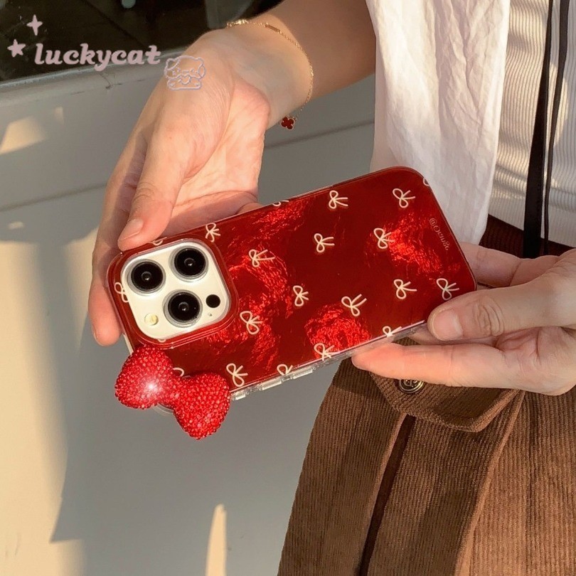 Iphone 16 15 14 13 12 11 Pro Max X Xr Xs Max 7 8 Plus SE2020 เคสโทรศัพท์ Ins 3D DIY โบว์หวาน Pearl Bling Clear Soft ฝาหลัง - รูปที่ 4