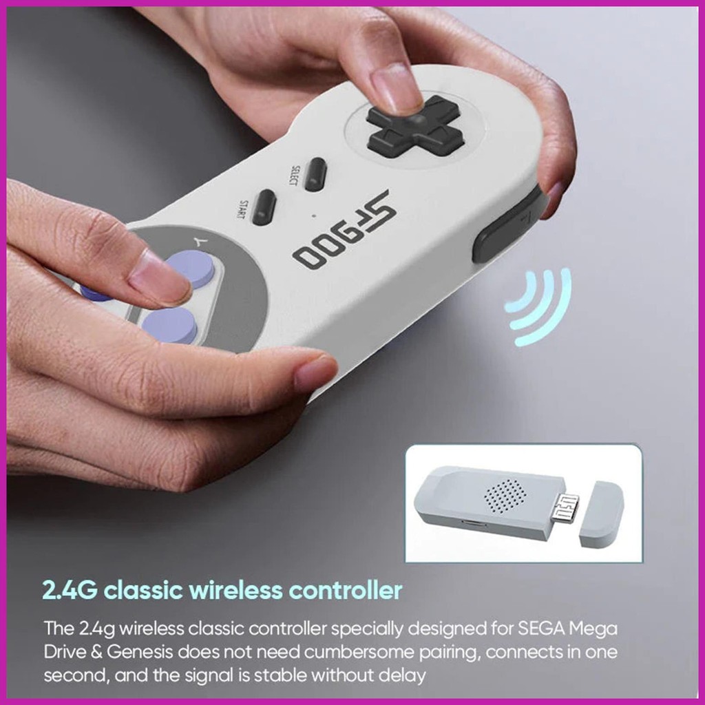 คอนโซลเกมย้อนยุค Plug and Play Video TV เกมอุปกรณ์เสริมวิดีโอเกมพร้อมคอนโทรลเลอร์ไร้สาย 2.4g คู่ yayseth
