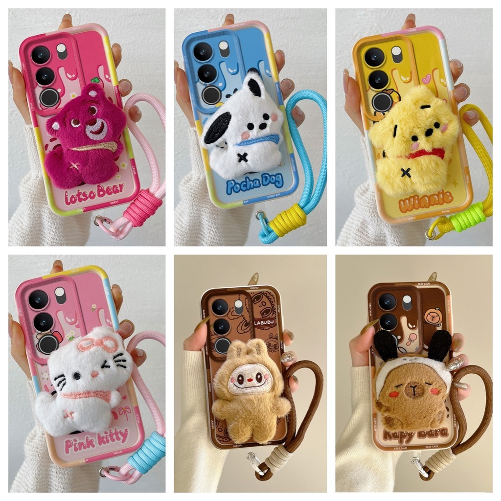 เคส Vivo V29 เคส Vivo V29 Pro เคสเข้ากันได้กับมือวางตุ๊กตาน่ารักเคสโทรศัพท์แบบนุ่ม BB-MRPP