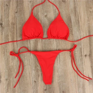 ผู้หญิงบิกินี่ปรับ Lace Up Push Up ชุดว่ายน้ําเซ็กซี่ 2 ชิ้นชุดว่ายน้ําบางชุดว่ายน้ํามินิ