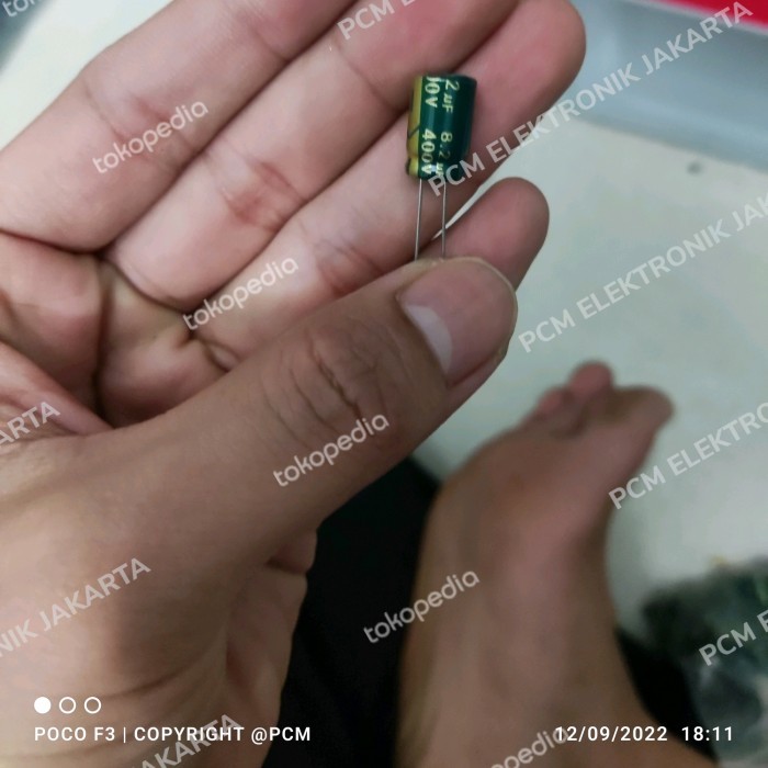SB99 elco elco 8.2uf 8.2 uf 400v 400volt 400 โวลต์ chong korea ต้นฉบับ