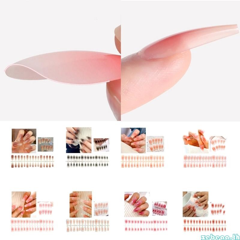 36Pcs Square Press on Nails Gradient Fake Nails Acrylic Full Cover False Nails