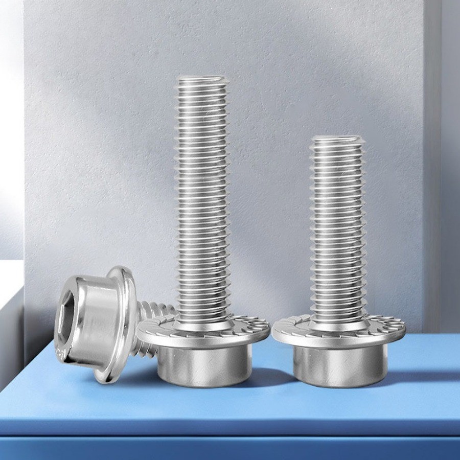 【STARSHIP]สกรูหัวซ็อกเก็ตมีฟลานจ์หยักป้องกันการหลุด สแตนเลสเกรด 304 (ขนาด M3 M4 M5 M6 M8 M10 M12)(RY-TH1) - รูปที่ 6