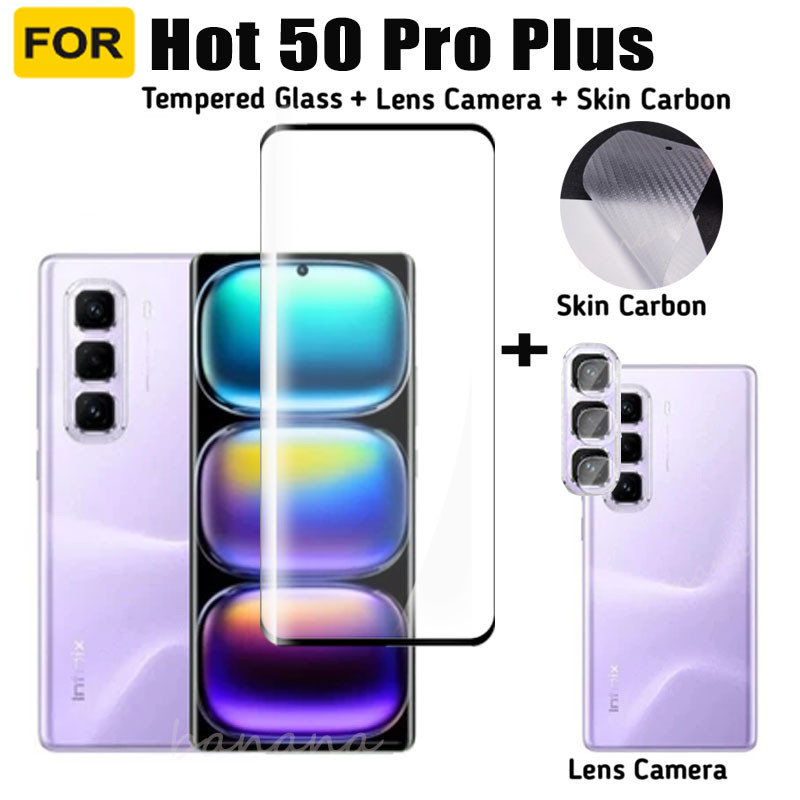 Infinix Hot 50 Pro Plus ฟิล์มกระจกนิรภัยคลุมทั้งหมดสําหรับ Infinix Hot 50 Pro+ ตัวป้องกันหน้าจอ + กร