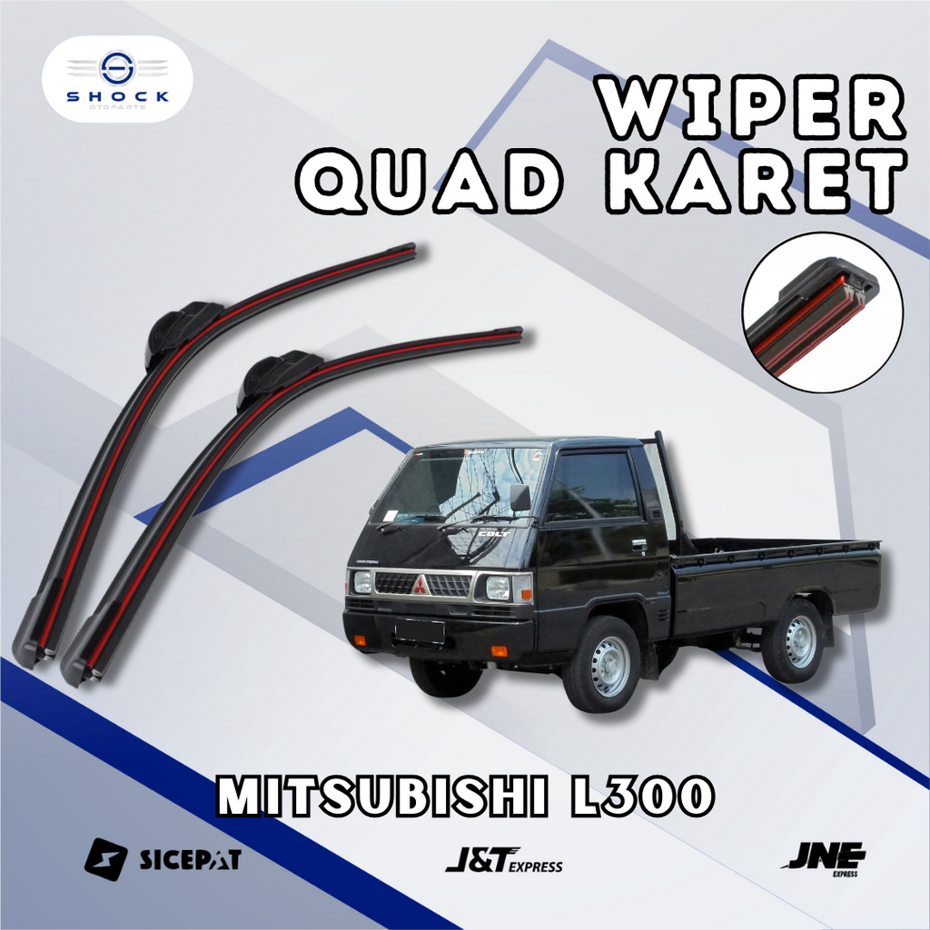 Quad Wiper สําหรับ Mitsubishi L300 รถกระบะ Frameless 4 ยาง 1 ชุดซ้ายขวาไม่มีกรอบเหล็ก
