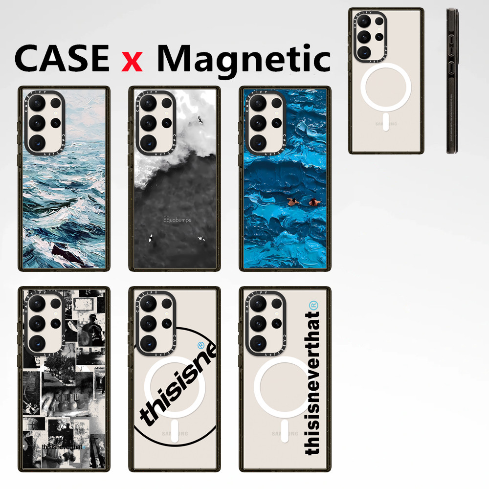 Casetify ภาพวาดสีน้ํามัน sea ปลอกแม่เหล็ก Samsung Galaxy S25 Ultra S22 S23 S24 Ultra Plus เคสโทรศัพท์ thisneverthats อะคริลิคโปร่งใสกันกระแทกฝาครอบป้องกัน