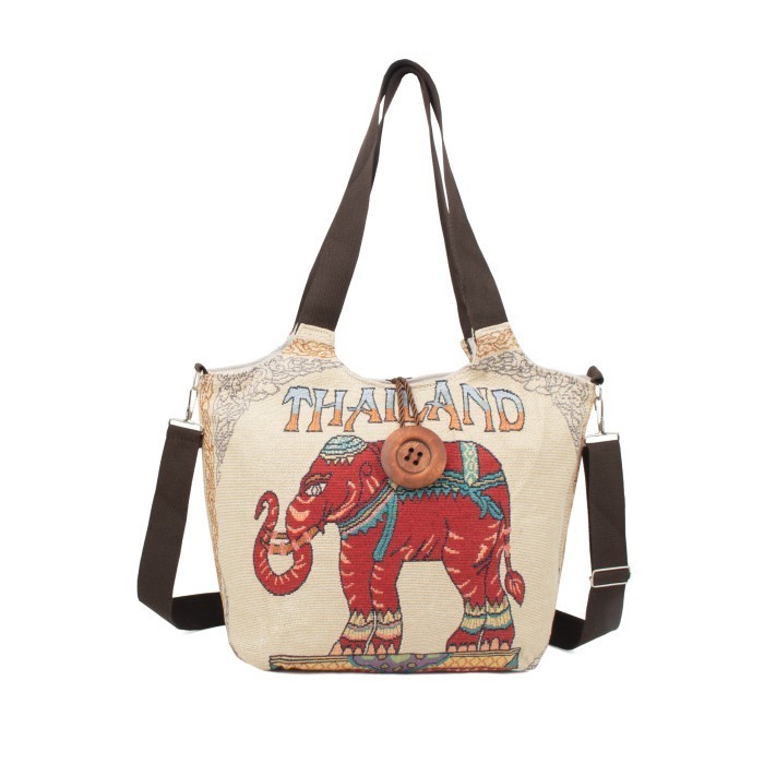 ถุงซัลตา! Ready LARGE ELEPHANT MOTIF SLING BAG / JUMBO THAILAND TOTEBAG / THAILAND ELEPHANT BAG / Tk