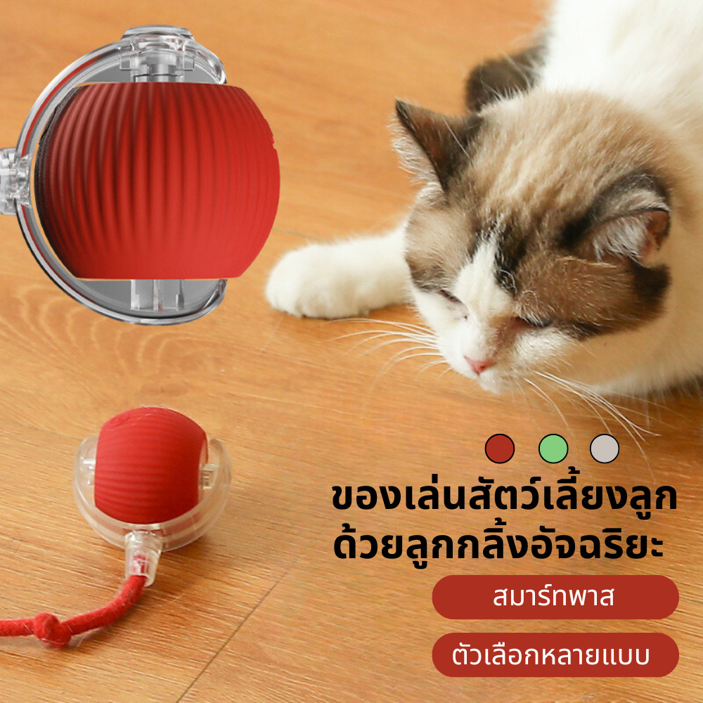สินค้าใหม่ ลูกบอลกลิ้งไฟฟ้าอัตโนมัติของเล่นสําหรับสัตว์เลี้ยง ของเล่นแมวโต้ตอบ Ball มี 3 โหมด สนุกมาก