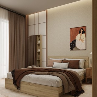 SB Design Square เตียงนอน รุ่น Hannie ขนาด 6 ฟุต สีไม้อ่อน (…