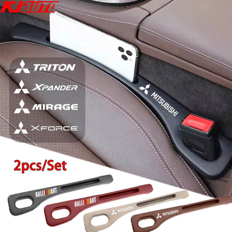 2pcs รถ Gap รั่วฝาครอบที่นั่ง Gap บรรจุกล่องเก็บสําหรับ Mitsubishi Ralliart Xforce Mirage G4 Triton L200 Xpander Lancer ASX Outlander Attrage Eclipse Pajero