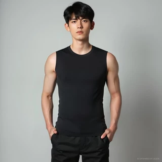 mvp sports เสื้อกั๊กชาย การกระชับกล้ามเนื้อ คอกลม เสื้อกั๊กรัดรูป [กทม. พร้อมส่ง]