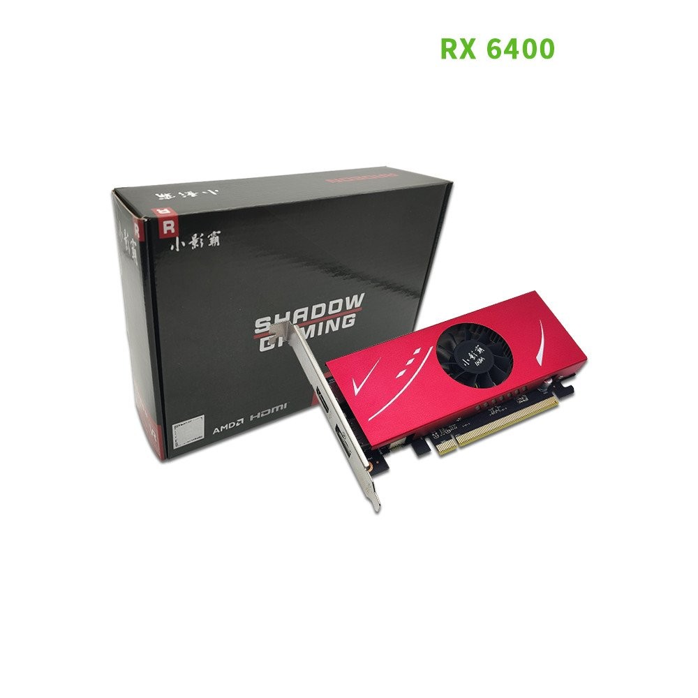 Xiaoyingba AMD RX 6400 กราฟิกกราฟิกการ์ดอิสระ 4G การสร้างแบบจําลองการออกแบบเดสก์ท็อป Ai Video Clippi