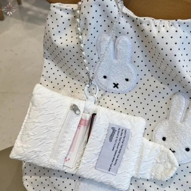 Nf Miffy กระเป๋ากระต่าย Miffy กระเป๋า ID กระเป๋าการ์ตูนกระเป๋าสตางค์มัลติฟังก์ชั่นแบบพกพาและแบบพกพาสําหรับคู่ของขวัญเด็ก nobleflying