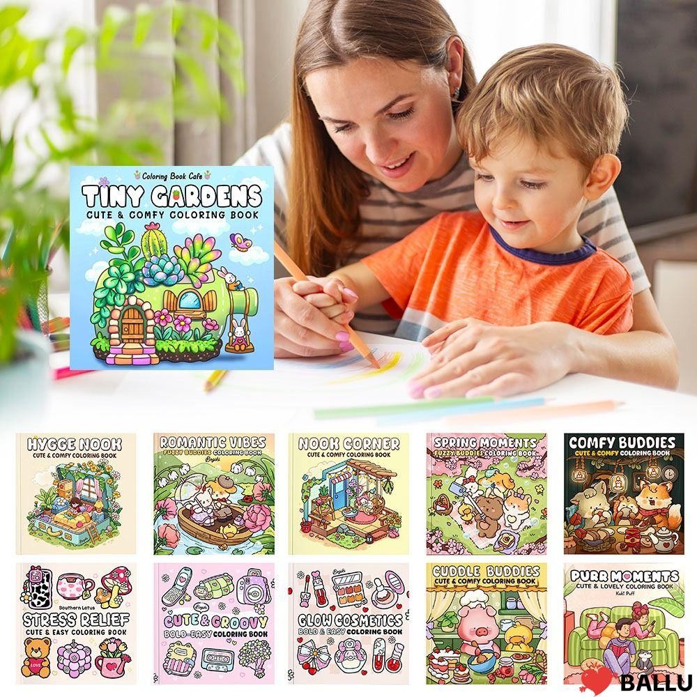 สมุดระบายสี บัลยู,การ์ตูนการศึกษาภาพวาดกราฟฟิตี,น่ารักความเครียดบรรเทาภาพวาดของขวัญ มอนเตสซอรี่ วาดของเล่นสําหรับผู้ใหญ่แล