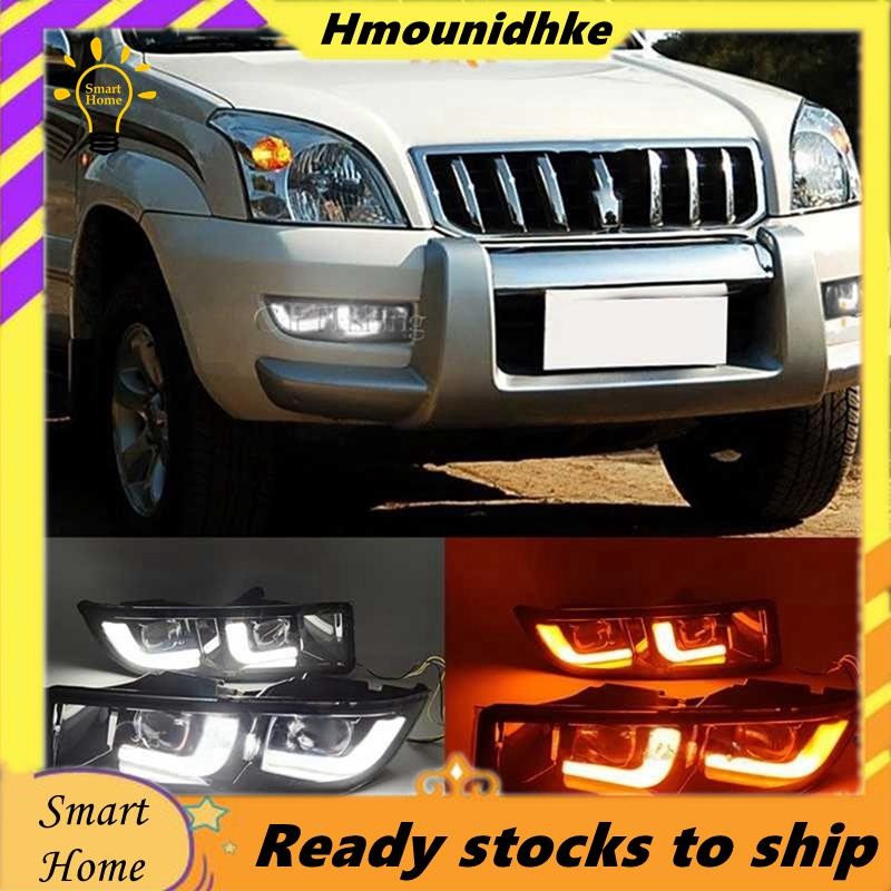 ไฟตัดหมอกไฟวิ่งกลางวันไฟเลี้ยวสําหรับ Prado 120 GRJ120 TRJ120 FJ120 LC120 LED DRL รถสําหรับ Prado