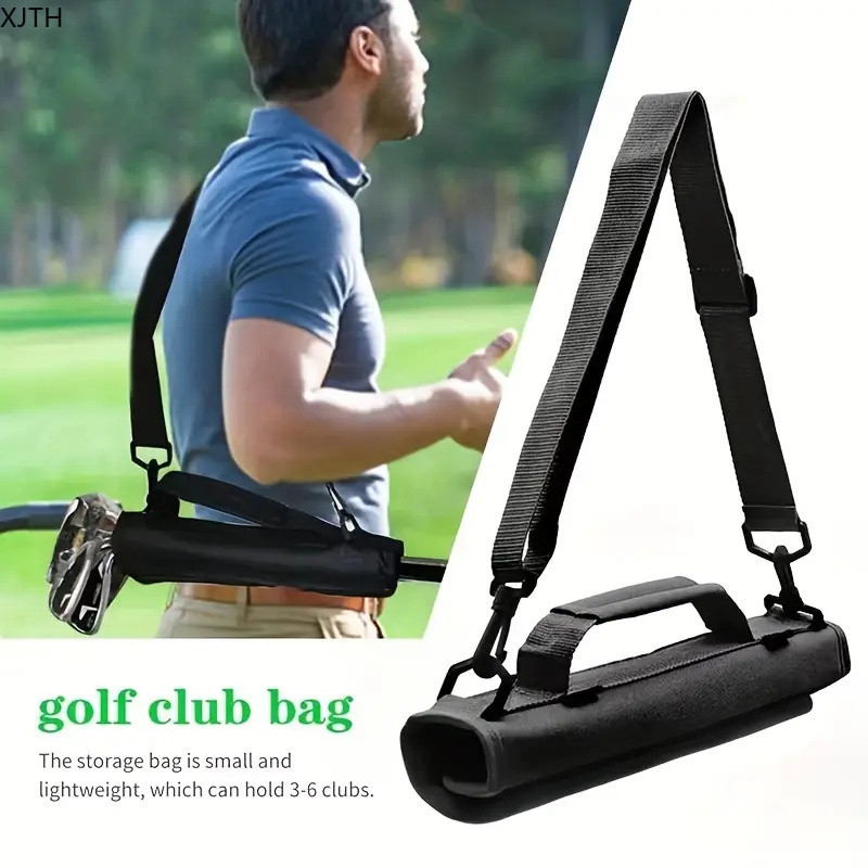 1 PC Golf Club Carrier กระเป๋าไนลอนพับได้มือถือ กอล์ฟฝึกอบรมและอุปกรณ์กอล์ฟ