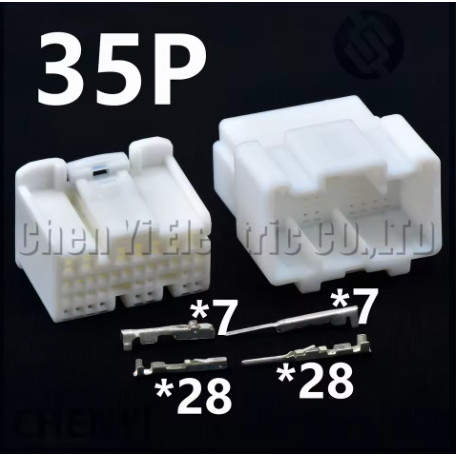 35 Pin ขั้วต่อรถยนต์ โมดูลควบคุมเครื่องยนต์ ECU ปลั๊กสายรัดสายไฟ 1123338-1 90980-12145 1674558-1 สําหรับ Toyota Prado