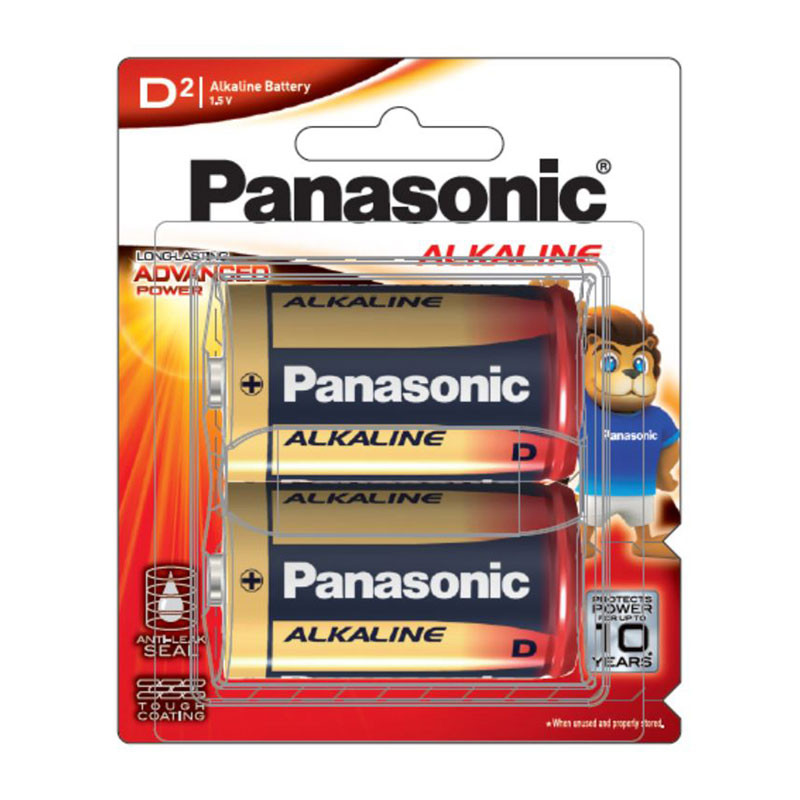 PANASONIC ถ่านอัลคาไลน์ รุ่น LR20T/2B D แพ็ค 2 ก้อน