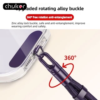 เชือกเส้นเล็กโทรศัพท์สากลพร้อมคลิปอัพเกรดป้องกันการหล่น 360° Rotation Adjustable Neck/Crossbody Strap สําหรับเคสโทรศัพท์ทุกรุ่น