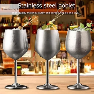 Tw 500ML สแตนเลส Goblet ไวน์แดงค็อกเทลแก้ว Unbreakable โลหะสูงแก้วแชมเปญบาร์ KTV สไตล์ยุโรป Goblet แก้ว huj