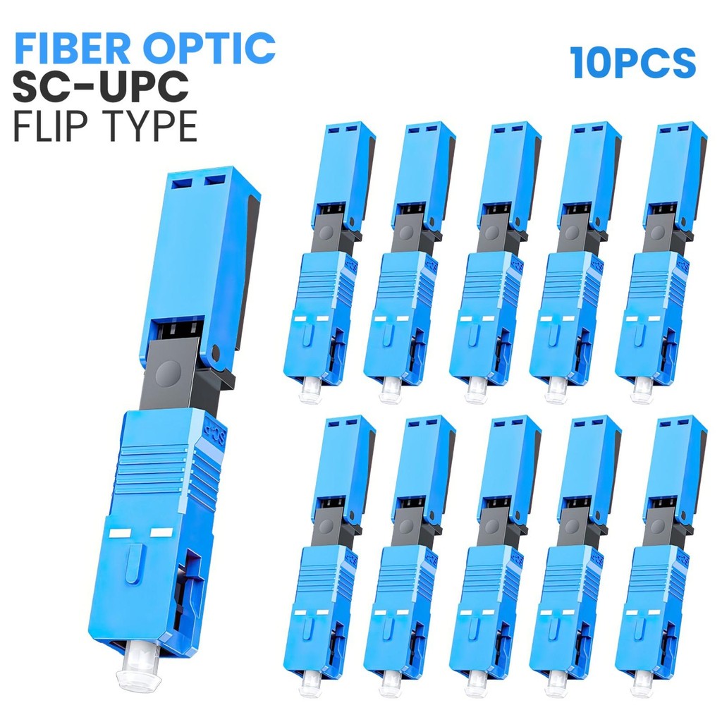 SC/UC Flip Type 10PCS Optical Fiber Connector สําหรับ FTTH และเครือข่ายออปติคอลที่ใช้งานได้จริงและมี