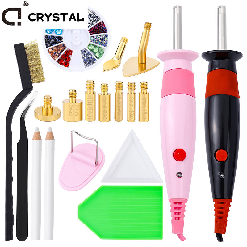 อัพเกรดเครื่องทําความร้อน Rhinestones เครื่องมือ 250V EU/US Safer Hotfix Rhinestones Applicator Strass เฉพาะกาวบนเครื่อง