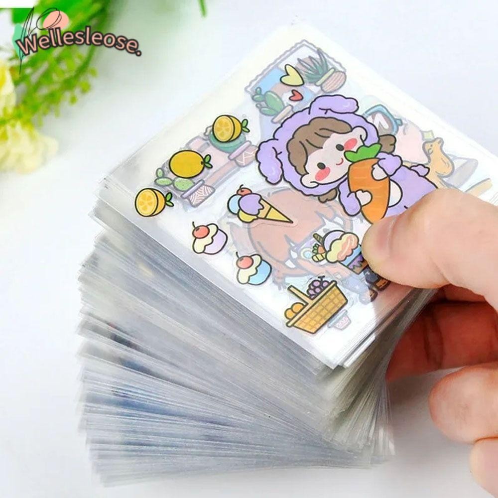 Welle 10/20/50 ชิ้นสติกเกอร์ PVC, DIY โปร่งใสโน้ตบุ๊คตกแต่ง,ทนทานสมุดภาพตกแต่งน่ารักการ์ตูนรูปแบบกันน้ําโทรศัพท์น้ําขวดตกแต่งสําหรับเด็กชายหญิง