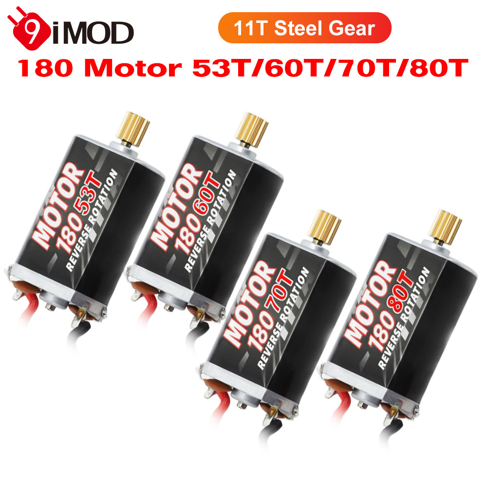 9imod 180 แปรงมอเตอร์ 53T 60T 70T 80T 11T Pinion มอเตอร์เกียร์สําหรับ 1/18 RC Crawler Monster Traxxas Climb TRX4M อะไหล่อัพเกรดอุปกรณ์เสริม