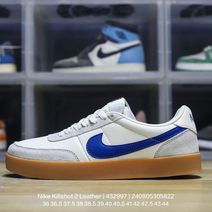 เจ. CREW X Nike killshot 2หนังสีขาวสีน้ำเงินยางดิบรองเท้าผ้าใบต่ำ iimo