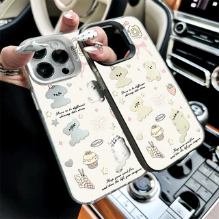 แมวโบว์น่ารัก เคสไอโฟนหรูหราไฮโซ เคสโทรศัพท์ For iPhone 11 13 12 14 15 16 Pro Max 8P 7Plus X XR XS Max SE เคส กันกระแทก