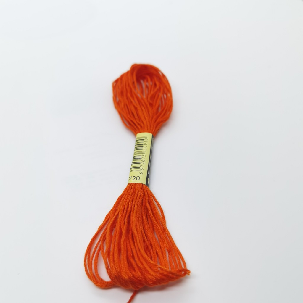 6 Skeins DMC 720 721 722 725 726 ด้ายปักครอสติสพรีเมี่ยมสีรุ้งเย็บปักถักร้อยด้ายไหมขัดฟัน