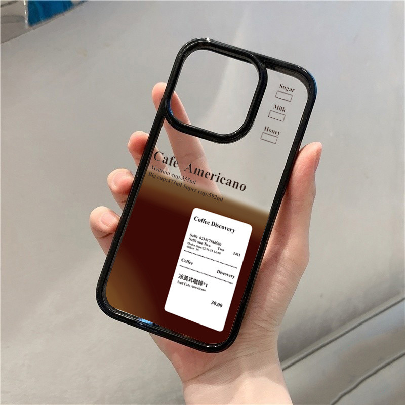 SAMSUNG กาแฟน้ําแข็งเคสโทรศัพท์สําหรับsamsung A16 A55 A15 A05S A35 A06 A12 A26 A36 A54 A34 A56 A14 A13 A52 A23 AmericanoกาแฟคริสตัลกันกระแทกClearฝาครอบป้องกัน