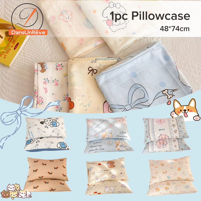 Dansunreve 1 ชิ้น ปลอกหมอน การ์ตูนล้างผ้าฝ้าย 48*74 ซม.pillowcase