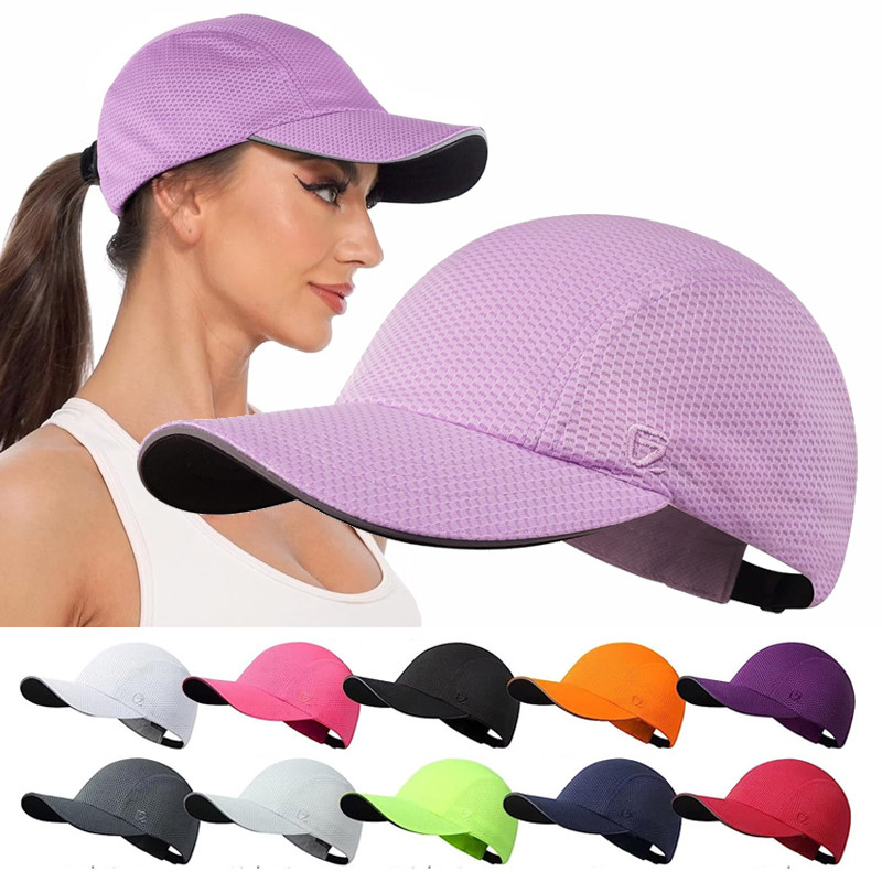 Gadiemkensd Unisex Sun Protection Peaked หมวกระบายอากาศกีฬาฤดูร้อน Sun Visor หมวกสําหรับวิ่งขี่เดินป่าหมวกวิ่ง