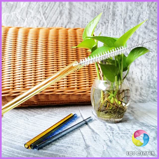 E.C. แปรงล้างหลอดดูด จุกนม ขนไนล่อน ไม่ทำให้เป็นรอย Stainless steel soft straw straw brush