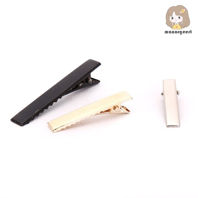 [LO] กิ๊บติดผมสีดํา 100 ชิ้นเดี่ยวง่ามจระเข้ Hairpin Blank Setg กิ๊บติดผม TH