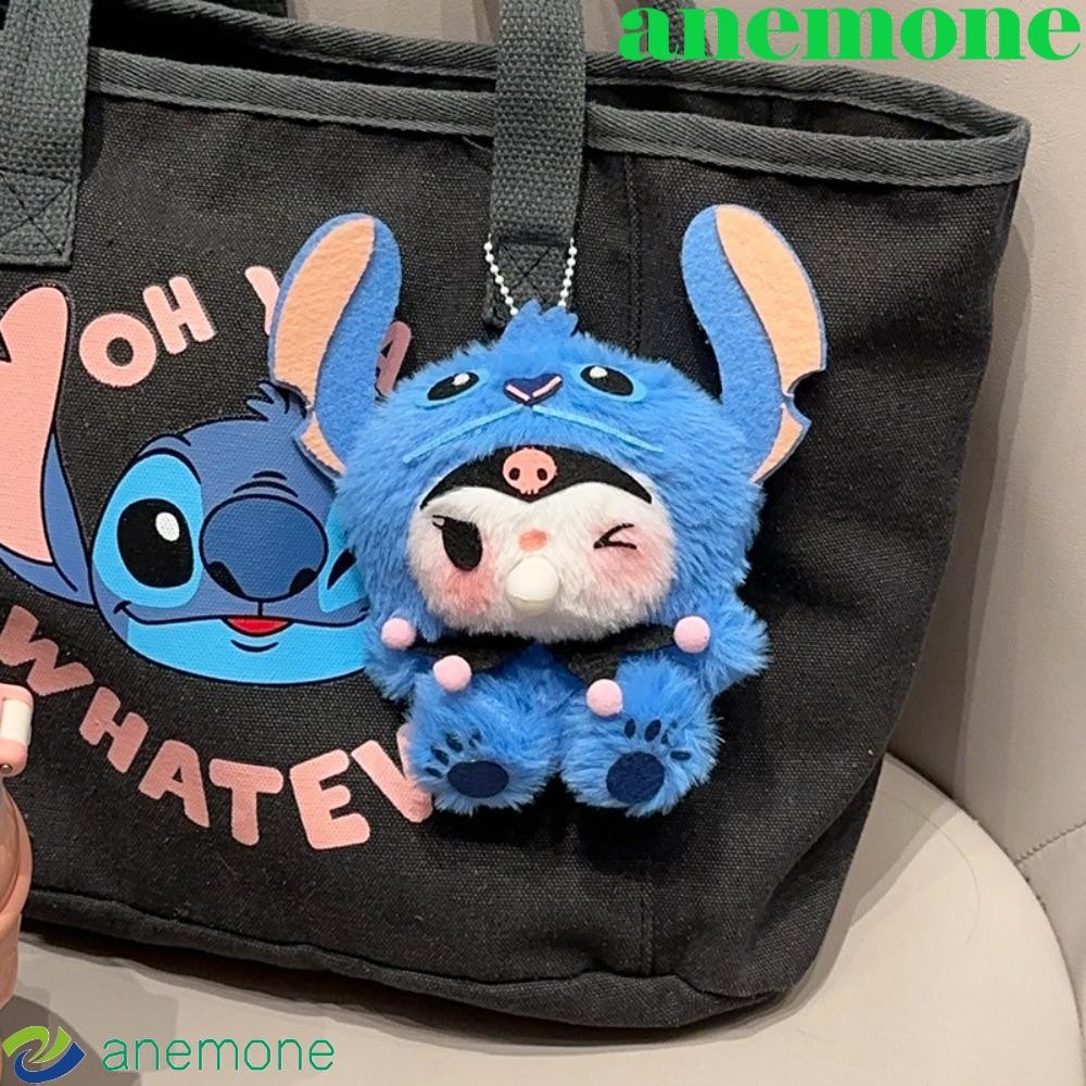 Anemone Squeak Bubble Plush ตุ๊กตา, Kuromi Stitch Squeak Plush พวงกุญแจ, DIY กระเป๋าจี้ Spitting Bubble วัสดุแพ็คของเล่นตุ๊กตาจี้กระเป๋าเป้สะพายหลัง Decor