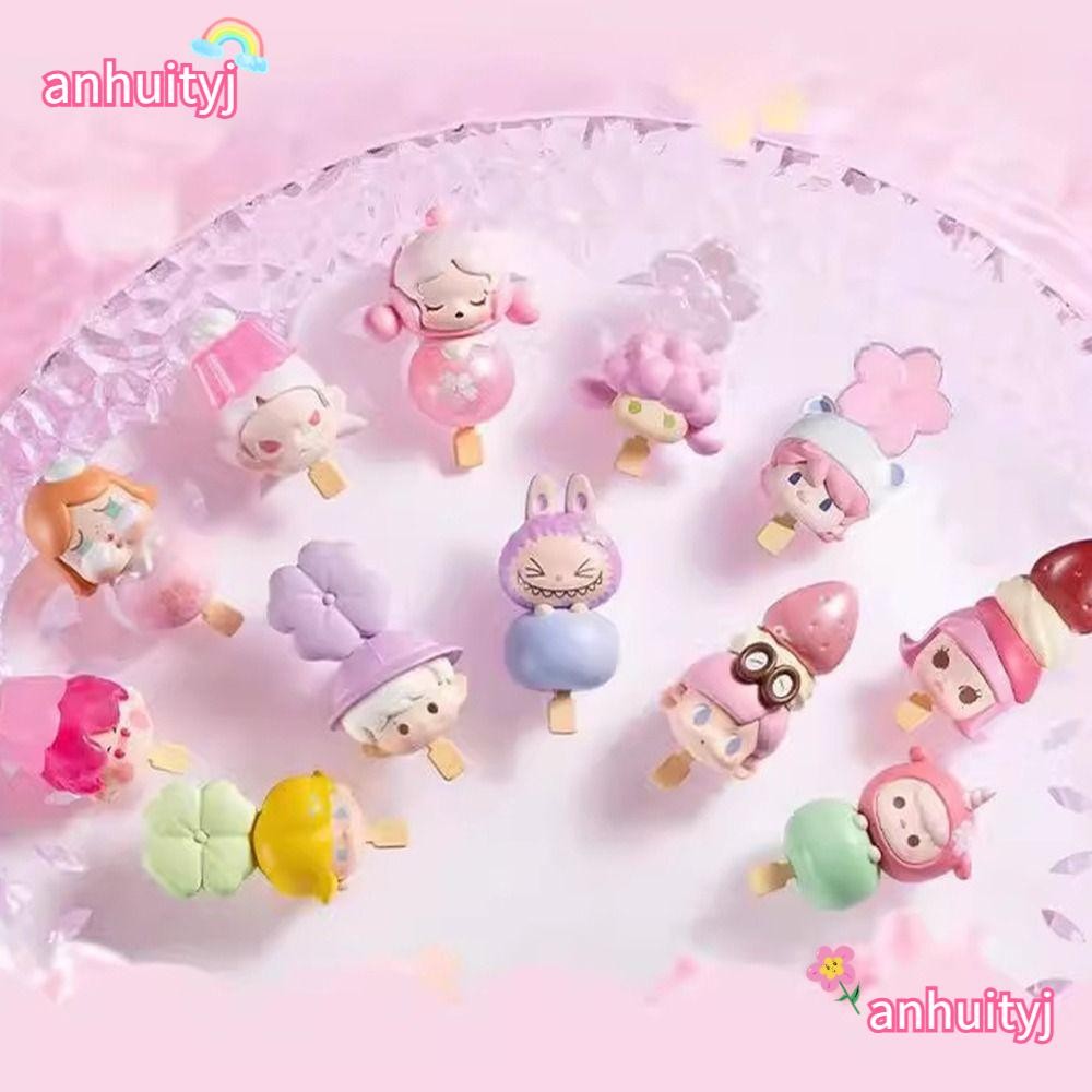 Anhuityj อะนิเมะการ์ตูนรูป, Labubu MOE Series POPMART Pop Bean Box, แฟชั่นฟองสบู่ Cherry Blossom Sweetheart น่ารักกล่องของเล่นสําหรับเด็ก