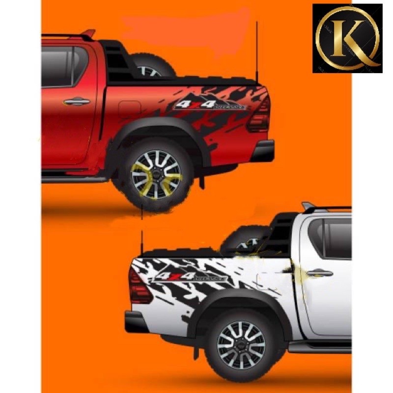 K012# New Design 4 x 4 Truck Tailgate Vinyl Decal Stickers > Fast Delivery > Ready Stock.