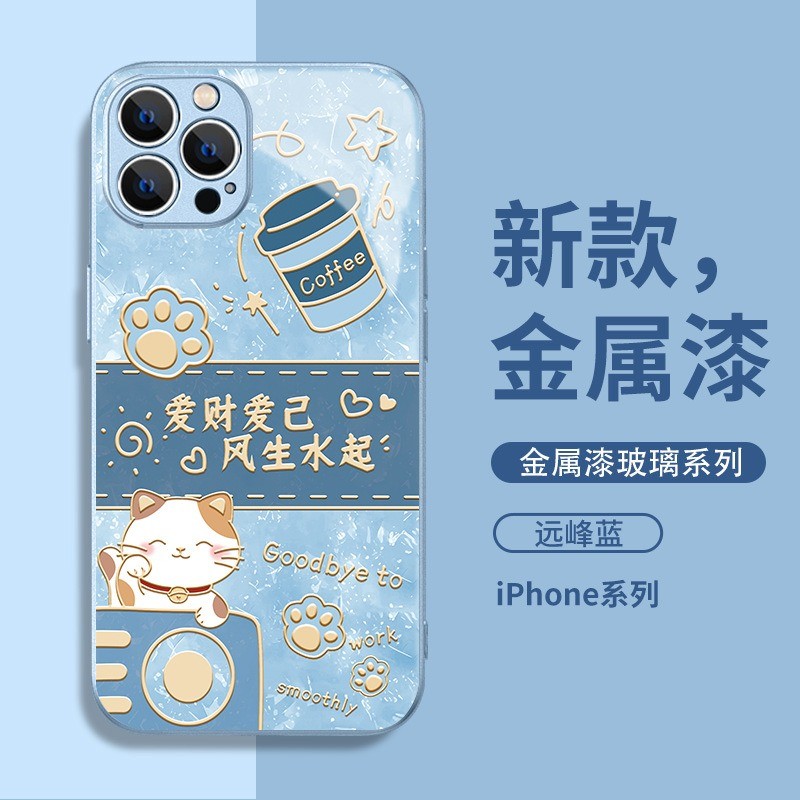 รักเงินทุกอย่างเพิ่มขึ้นสําหรับiphone 16Promaxแก้วเคสโทรศัพท์15 14plus 13Miniการ์ตูน12 11Promax Creative 6 7 8plus XSmax Hard Case