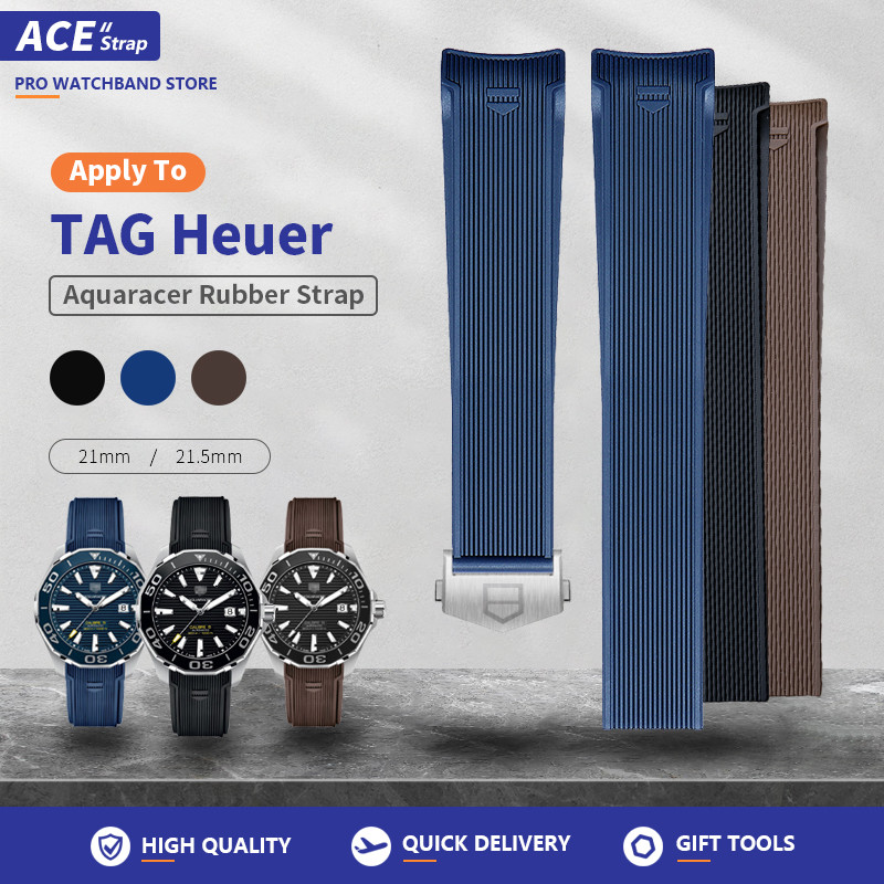 เหมาะสำหรับสายยางนาฬิกา TAG HEUER 21.5mm 22mm เหมาะสำหรับ AQUARACER WAY101A