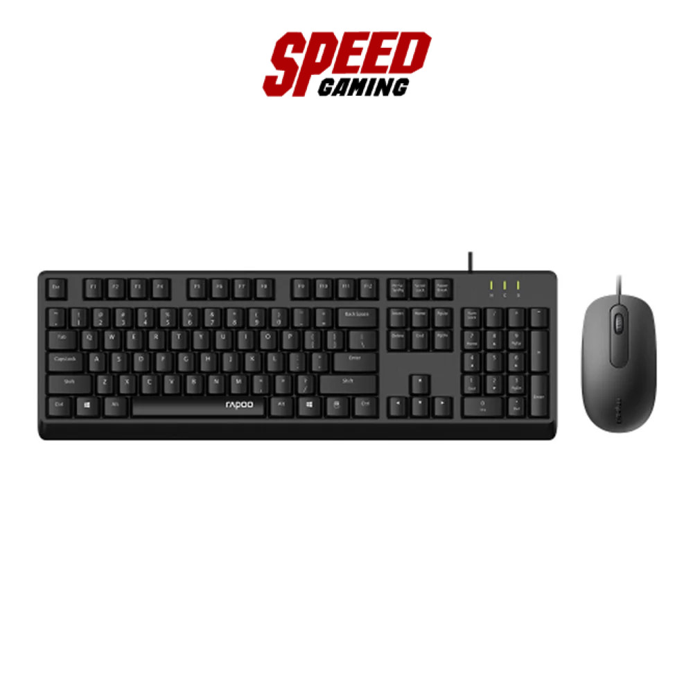 RAPOO X130PRO(BLACK) USB KEYBOARD & MOUSE(คีย์บอร์ดและเมาส์) | By Speed Gaming