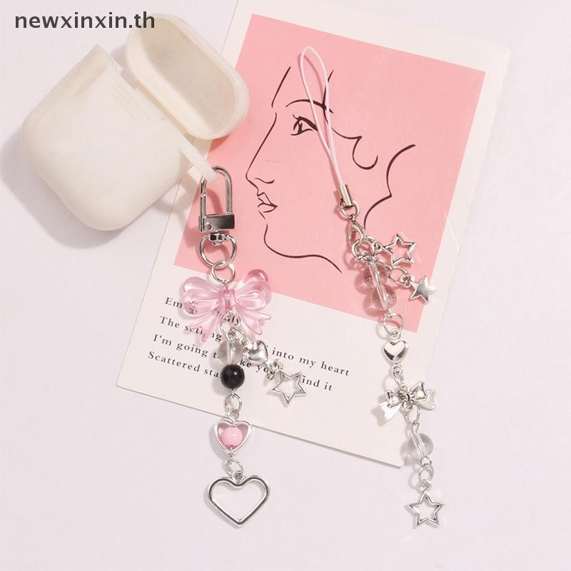 ^N^ ชาวเยอรมัน โทรศัพท์เสน่ห์โบว์หัวใจดาวพวงกุญแจจี้กระเป๋าโทรศัพท์โซ่น่ารักอุปกรณ์เสริมสําหรับสาวผู้หญิงเครื่องประดับ {ที} - รูปที่ 4