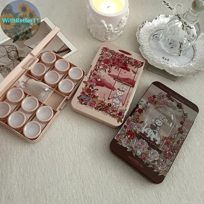 Better 6 คู่คอนแทคเลนส์กล่องเก็บคอนแทคเลนส์แบบพกพาเดินทางคอนแทคเลนส์กรณี Soak คอนเทนเนอร์เลนส์กล่องส