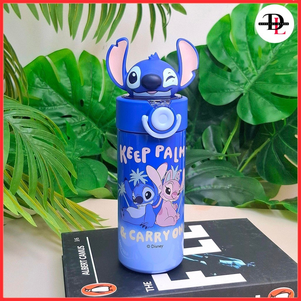 แก้วน้ำเก็บความเย็นลายการ์ตูนสุดน่ารัก มีหลอดในตัว มีหูหิ้ง พกพาง่าย กะทัดรัด เก็บได้ทั้งร้อนและเย็น ขนาด 450 ml.