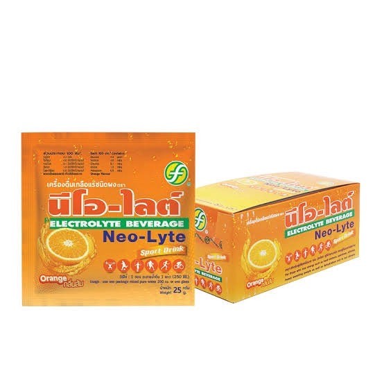 [1 กล่อง 25 ซอง] Neo-Lyte เครื่องดื่มเกลือแร่ รสส้ม 25G.ผงเกลือแร่ sport drink กลิ่นส้ม