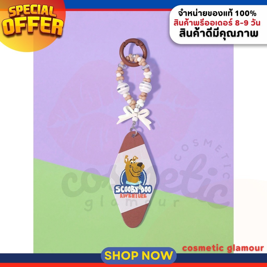 SCOOBY-DOO  พวงกุญแจ 1 ชิ้น จี้พวงกุญแจ ประดับโบว์น่ารักกระเป๋าที่น่ารัก, อุปกรณ์เสริมพวงกุญแจ (สินค
